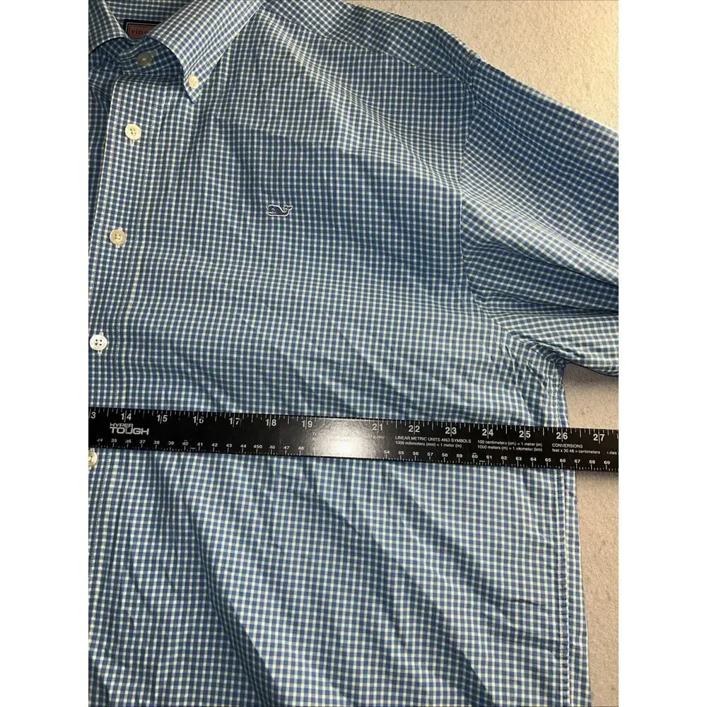 Vineyard Vines Whale Dress Shirt Long Sleeve Plaid Casual Long Sleeve Mens Sz XL